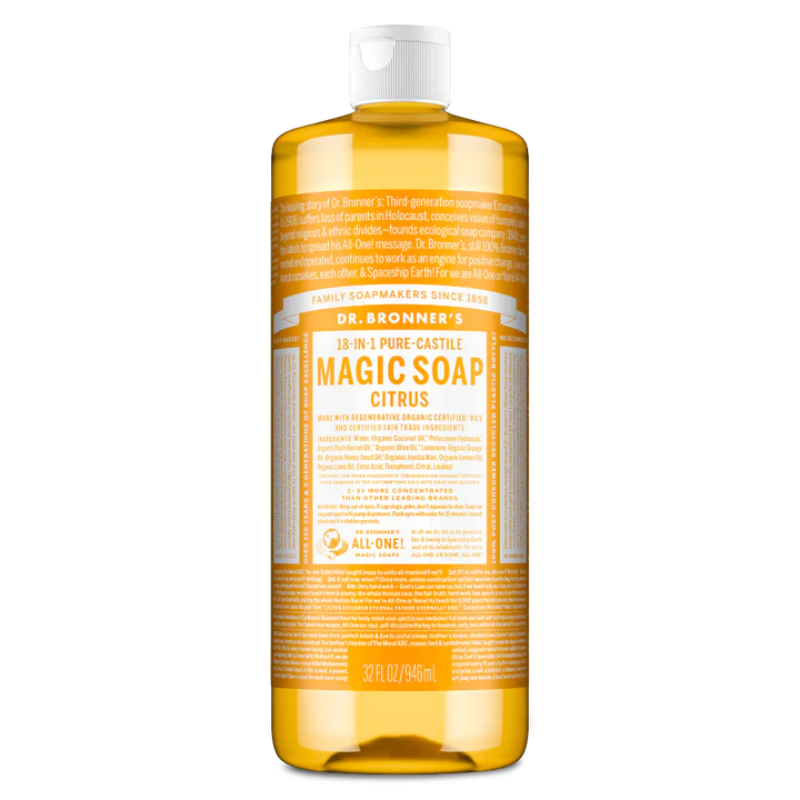 Dr. Bronner’s Peppermint – Pure-Castile Magic Soap